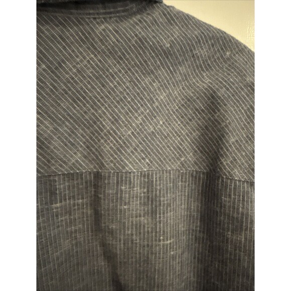 BIG & TALL Billy Reid Button Up Shirt XXL Cotton/Linen Slim Fit Grey Stripe GUC - Picture 13 of 13
